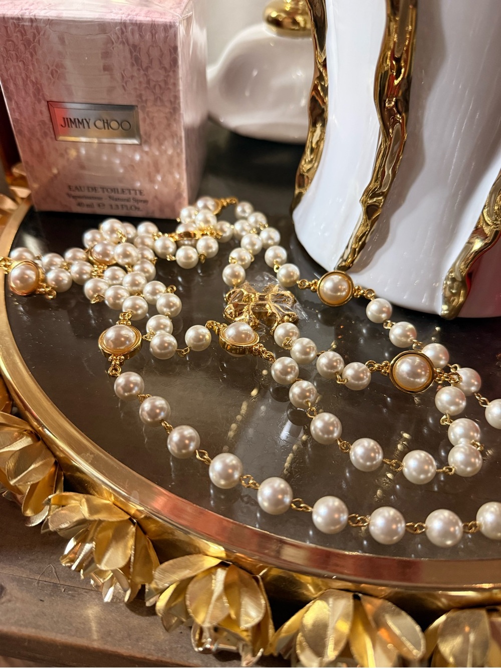 Tory Burch Gold-Tone Faux Pearl Long Necklace - Picture 6 of 6